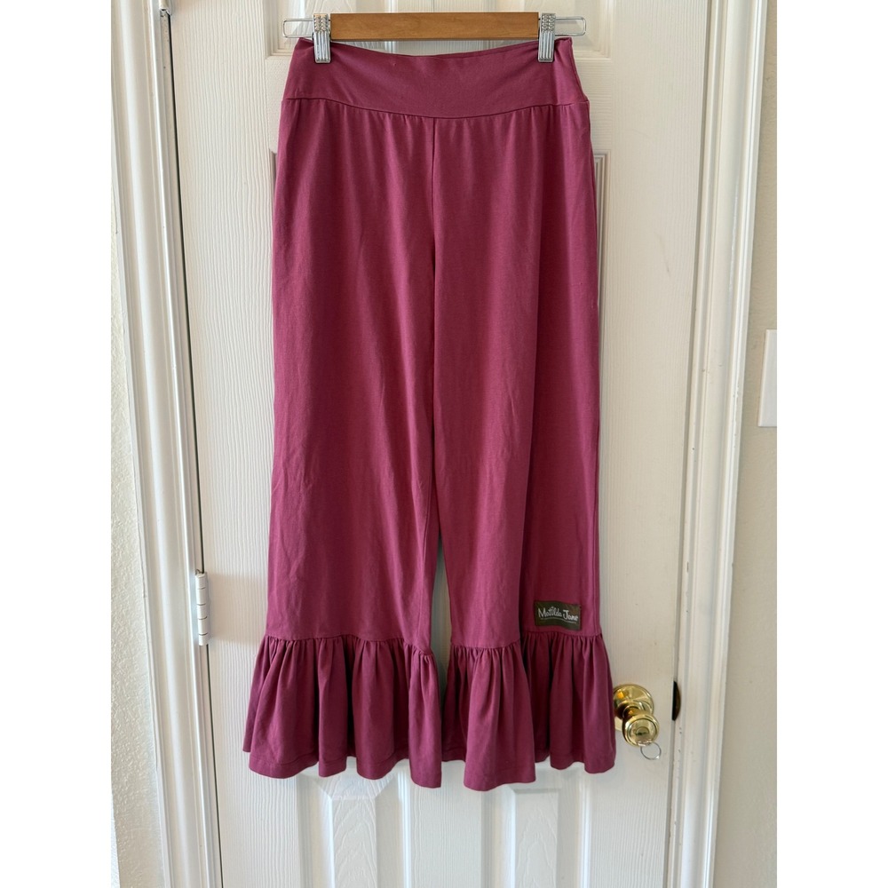 Matilda Jane Ruffled‎ Hem Bell Bottom Lounge Pants Berry Size S